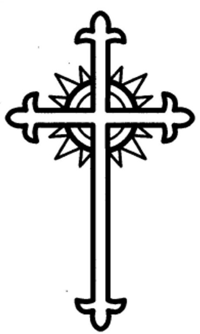 Symbol Kreuz mit Sonnenscheibe
